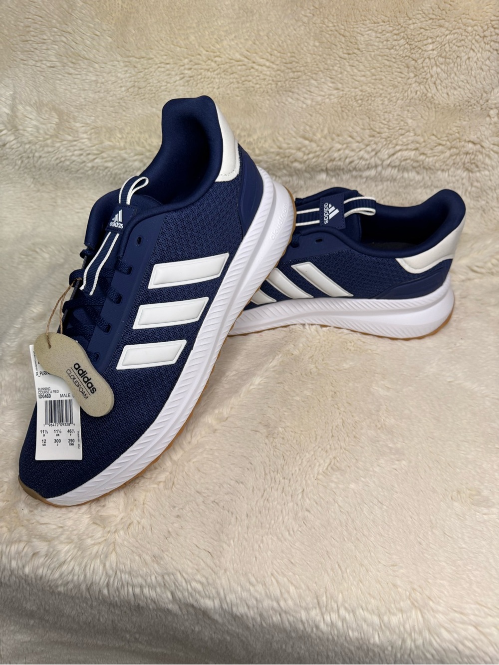 New (without box) adidas Navy & White Sneakers
